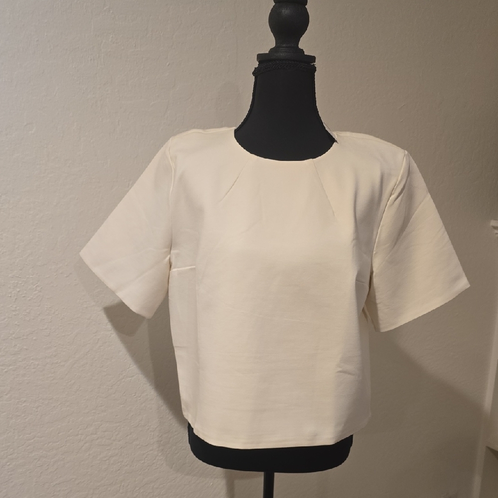 Express Cream Short Sleeve Women's Top